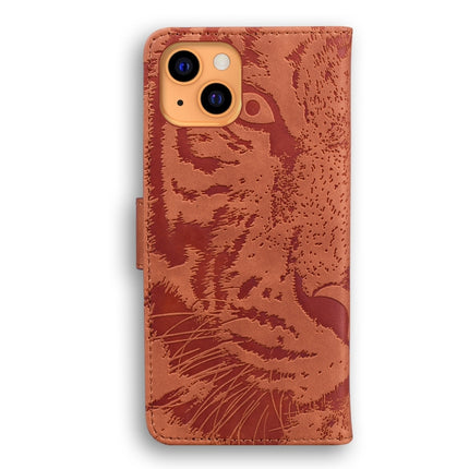Tiger Embossing Pattern Horizontal Flip Leather Case with Holder & Card Slots & Wallet For iPhone 13 mini(Brown)-garmade.com