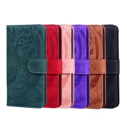 Tiger Embossing Pattern Horizontal Flip Leather Case with Holder & Card Slots & Wallet For iPhone 13 mini(Purple)-garmade.com