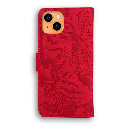 Tiger Embossing Pattern Horizontal Flip Leather Case with Holder & Card Slots & Wallet For iPhone 13(Red)-garmade.com