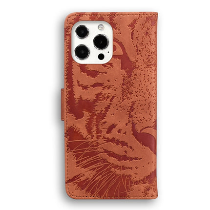 Tiger Embossing Pattern Horizontal Flip Leather Case with Holder & Card Slots & Wallet For iPhone 13 Pro(Brown)-garmade.com