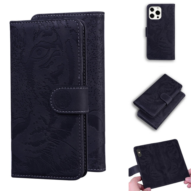 Tiger Embossing Pattern Horizontal Flip Leather Case with Holder & Card Slots & Wallet For iPhone 13 Pro Max(Black)-garmade.com