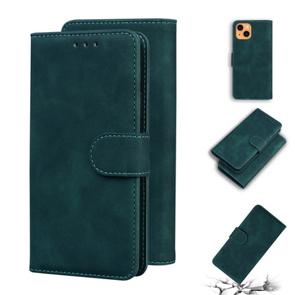 Skin Feel Pure Color Horizontal Flip Leather Case with Holder & Card Slots & Wallet For iPhone 13 mini(Green)-garmade.com