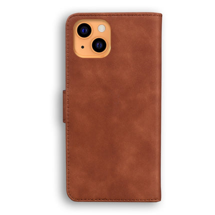 Skin Feel Pure Color Horizontal Flip Leather Case with Holder & Card Slots & Wallet For iPhone 13 mini(Brown)-garmade.com