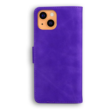 Skin Feel Pure Color Horizontal Flip Leather Case with Holder & Card Slots & Wallet For iPhone 13(Purple)-garmade.com