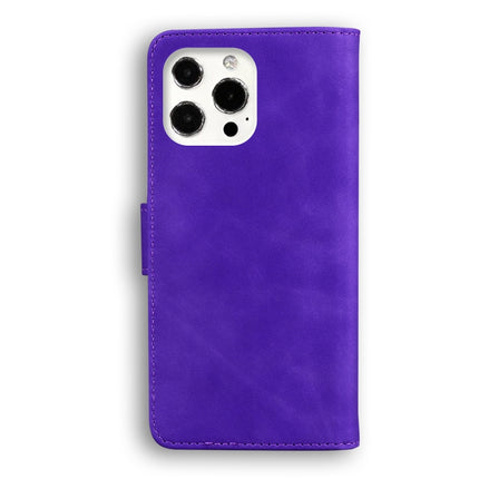 Skin Feel Pure Color Horizontal Flip Leather Case with Holder & Card Slots & Wallet For iPhone 13 Pro(Purple)-garmade.com