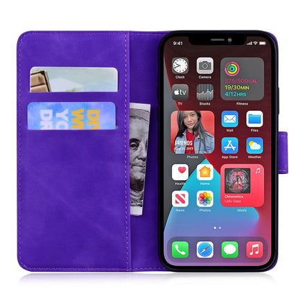Skin Feel Pure Color Horizontal Flip Leather Case with Holder & Card Slots & Wallet For iPhone 13 Pro(Purple)-garmade.com