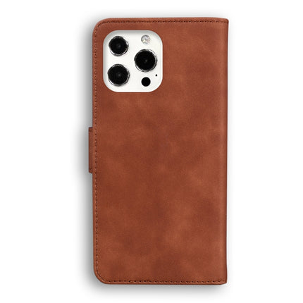 Skin Feel Pure Color Horizontal Flip Leather Case with Holder & Card Slots & Wallet For iPhone 13 Pro(Brown)-garmade.com