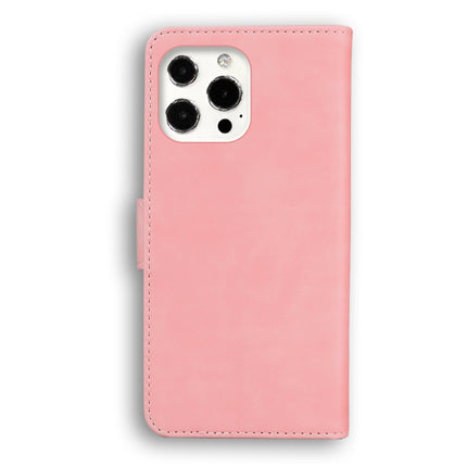 Skin Feel Pure Color Horizontal Flip Leather Case with Holder & Card Slots & Wallet For iPhone 13 Pro(Pink)-garmade.com
