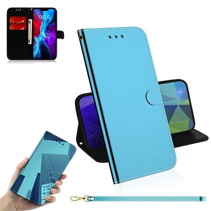 Imitated Mirror Surface Horizontal Flip Leather Case with Holder & Card Slots & Wallet & Lanyard For iPhone 13 mini(Blue)-garmade.com