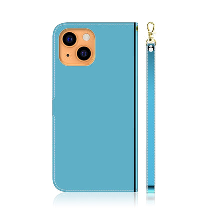 Imitated Mirror Surface Horizontal Flip Leather Case with Holder & Card Slots & Wallet & Lanyard For iPhone 13 mini(Blue)-garmade.com