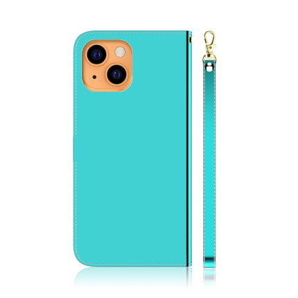 Imitated Mirror Surface Horizontal Flip Leather Case with Holder & Card Slots & Wallet & Lanyard For iPhone 13 mini(Mint Green)-garmade.com