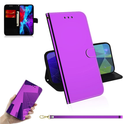 Imitated Mirror Surface Horizontal Flip Leather Case with Holder & Card Slots & Wallet & Lanyard For iPhone 13(Purple)-garmade.com