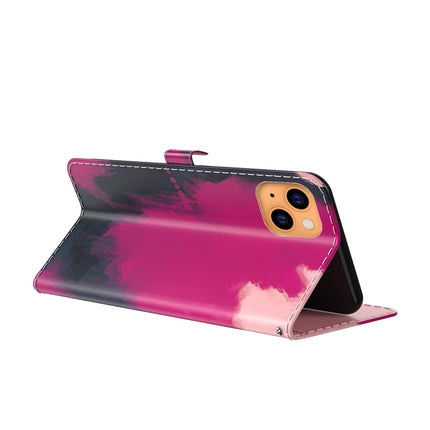 Watercolor Pattern Horizontal Flip Leather Case with Holder & Card Slot & Wallet For iPhone 13 mini(Berry Color)-garmade.com