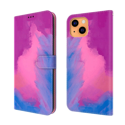 Watercolor Pattern Horizontal Flip Leather Case with Holder & Card Slot & Wallet For iPhone 13 mini(Purple Red)-garmade.com