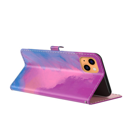 Watercolor Pattern Horizontal Flip Leather Case with Holder & Card Slot & Wallet For iPhone 13 mini(Purple Red)-garmade.com