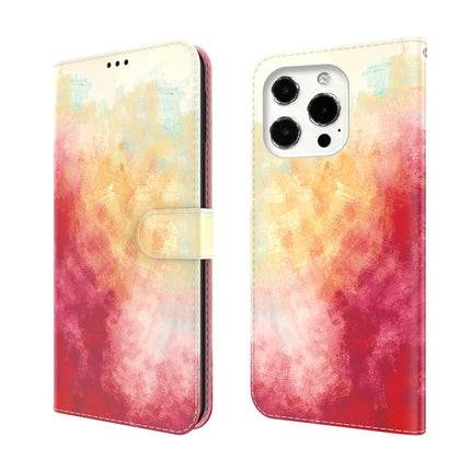Watercolor Pattern Horizontal Flip Leather Case with Holder & Card Slot & Wallet For iPhone 13 Pro(Spring Cherry)-garmade.com