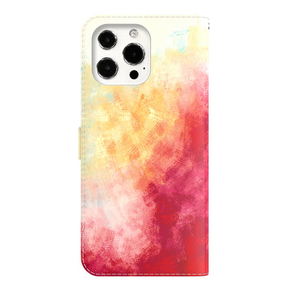 Watercolor Pattern Horizontal Flip Leather Case with Holder & Card Slot & Wallet For iPhone 13 Pro(Spring Cherry)-garmade.com