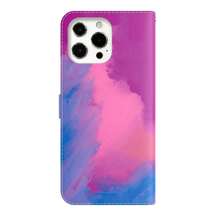 Watercolor Pattern Horizontal Flip Leather Case with Holder & Card Slot & Wallet For iPhone 13 Pro(Purple Red)-garmade.com