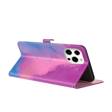 Watercolor Pattern Horizontal Flip Leather Case with Holder & Card Slot & Wallet For iPhone 13 Pro(Purple Red)-garmade.com