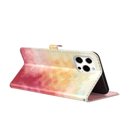 Watercolor Pattern Horizontal Flip Leather Case with Holder & Card Slot & Wallet For iPhone 13 Pro Max(Spring Cherry)-garmade.com