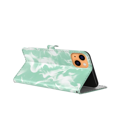 Cloud Fog Pattern Horizontal Flip Leather Case with Holder & Card Slot & Wallet For iPhone 13 mini(Mint Green)-garmade.com