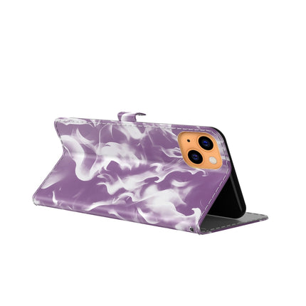 Cloud Fog Pattern Horizontal Flip Leather Case with Holder & Card Slot & Wallet For iPhone 13 mini(Purple)-garmade.com