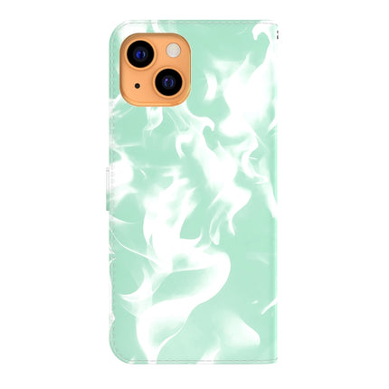 Cloud Fog Pattern Horizontal Flip Leather Case with Holder & Card Slot & Wallet For iPhone 13(Mint Green)-garmade.com
