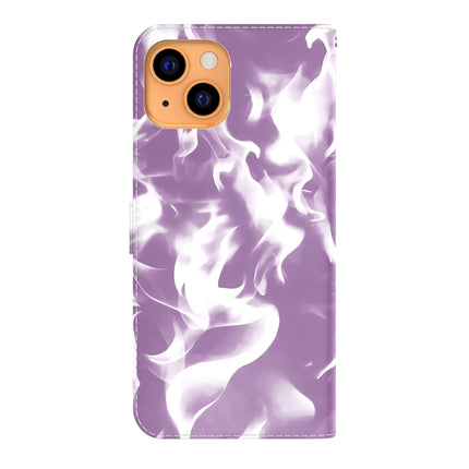 Cloud Fog Pattern Horizontal Flip Leather Case with Holder & Card Slot & Wallet For iPhone 13(Purple)-garmade.com