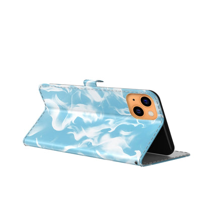 Cloud Fog Pattern Horizontal Flip Leather Case with Holder & Card Slot & Wallet For iPhone 13(Sky Blue)-garmade.com