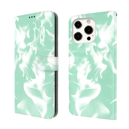 Cloud Fog Pattern Horizontal Flip Leather Case with Holder & Card Slot & Wallet For iPhone 13 Pro(Mint Green)-garmade.com