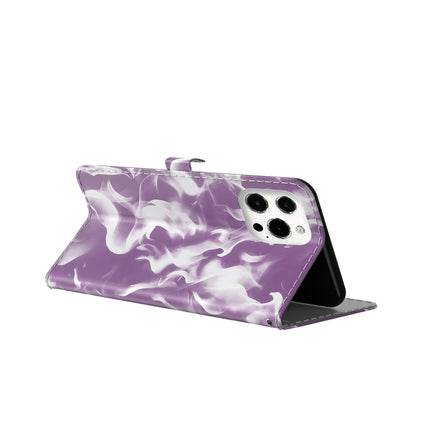 Cloud Fog Pattern Horizontal Flip Leather Case with Holder & Card Slot & Wallet For iPhone 13 Pro(Purple)-garmade.com
