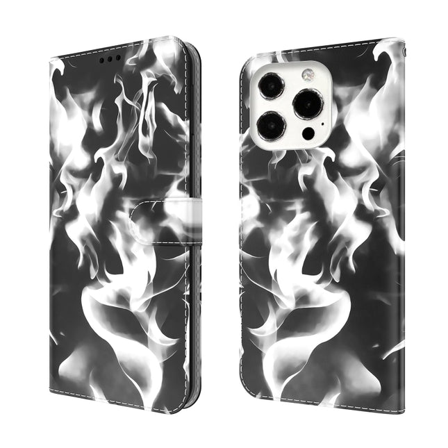 Cloud Fog Pattern Horizontal Flip Leather Case with Holder & Card Slot & Wallet For iPhone 13 Pro(Black)-garmade.com