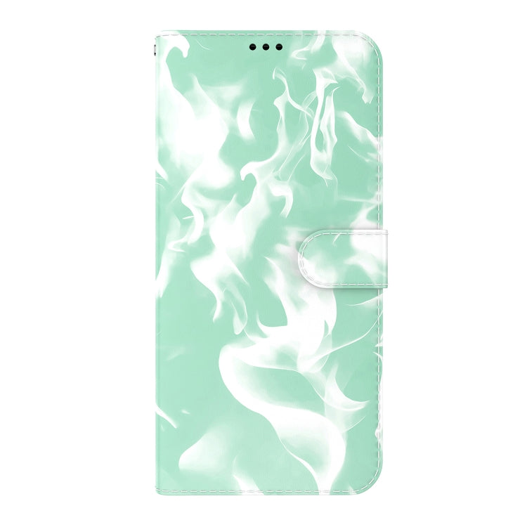 Cloud Fog Pattern Horizontal Flip Leather Case with Holder & Card Slot & Wallet For iPhone 13 Pro Max(Mint Green)-garmade.com