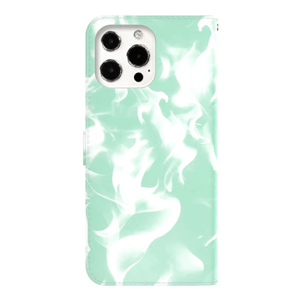 Cloud Fog Pattern Horizontal Flip Leather Case with Holder & Card Slot & Wallet For iPhone 13 Pro Max(Mint Green)-garmade.com