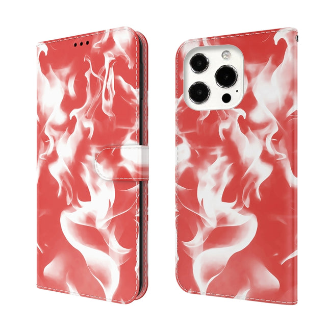Cloud Fog Pattern Horizontal Flip Leather Case with Holder & Card Slot & Wallet For iPhone 13 Pro Max(Red)-garmade.com