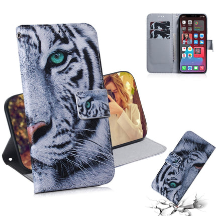 Coloured Drawing Horizontal Flip Leather Case, with Holder & Card Slots & Wallet For iPhone 13 Pro Max(Tiger)-garmade.com