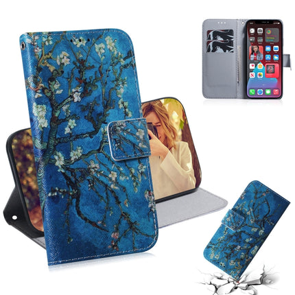 Coloured Drawing Horizontal Flip Leather Case, with Holder & Card Slots & Wallet For iPhone 13 Pro Max(Apricot Flower)-garmade.com