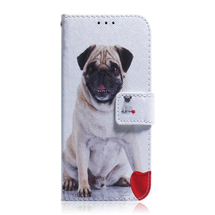 Coloured Drawing Horizontal Flip Leather Case, with Holder & Card Slots & Wallet For iPhone 13 Pro Max(Pug)-garmade.com