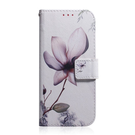 Coloured Drawing Horizontal Flip Leather Case, with Holder & Card Slots & Wallet For iPhone 13 Pro Max(Magnolia Flower)-garmade.com