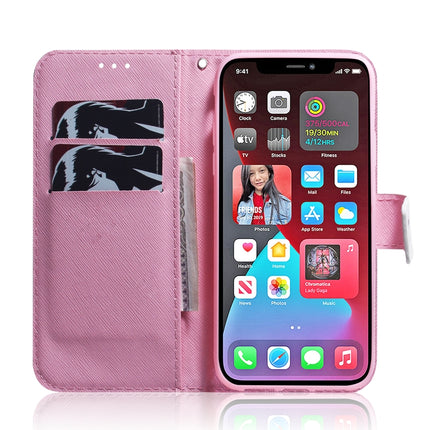 Coloured Drawing Horizontal Flip Leather Case, with Holder & Card Slots & Wallet For iPhone 13 Pro Max(Magnolia Flower)-garmade.com