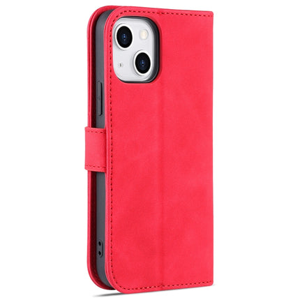AZNS Skin Feel Calf Texture Horizontal Flip Leather Case with Card Slots & Holder & Wallet For iPhone 13(Red)-garmade.com