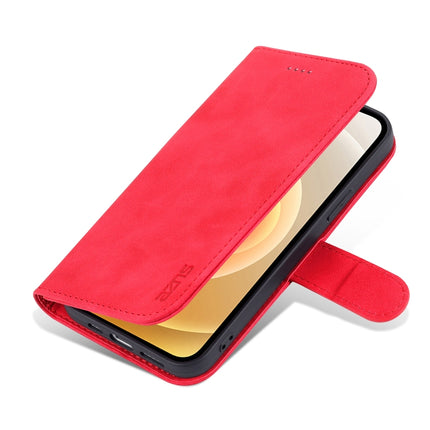 AZNS Skin Feel Calf Texture Horizontal Flip Leather Case with Card Slots & Holder & Wallet For iPhone 13(Red)-garmade.com