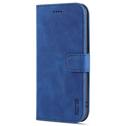 AZNS Skin Feel Calf Texture Horizontal Flip Leather Case with Card Slots & Holder & Wallet For iPhone 13(Blue)-garmade.com