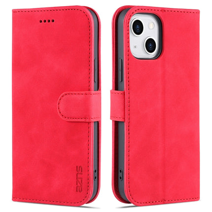 AZNS Skin Feel Calf Texture Horizontal Flip Leather Case with Card Slots & Holder & Wallet For iPhone 13 Mini(Red)-garmade.com