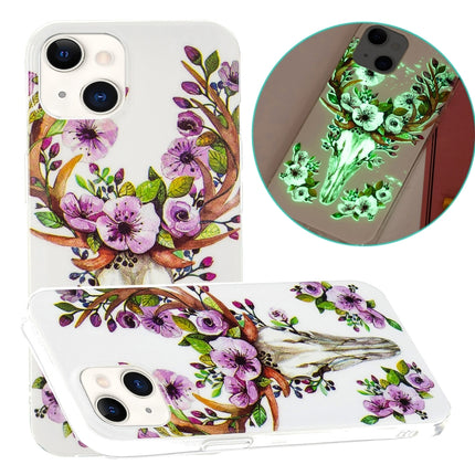 Luminous TPU Soft Protective Case For iPhone 13 mini(Flower Deer)-garmade.com