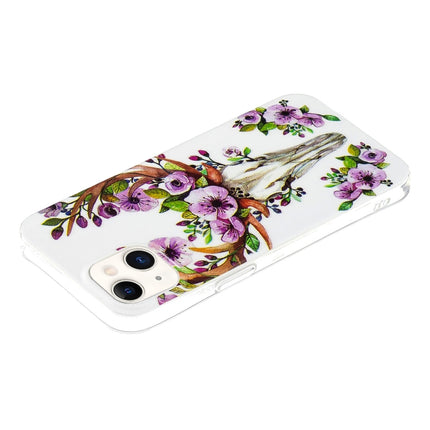 Luminous TPU Soft Protective Case For iPhone 13 mini(Flower Deer)-garmade.com