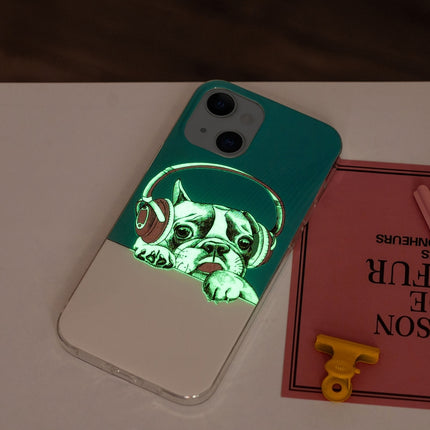 Luminous TPU Soft Protective Case For iPhone 13 mini(Headset Dog)-garmade.com