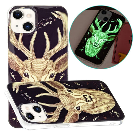 Luminous TPU Soft Protective Case For iPhone 13 mini(Deer Head)-garmade.com