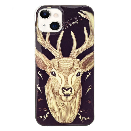 Luminous TPU Soft Protective Case For iPhone 13 mini(Deer Head)-garmade.com