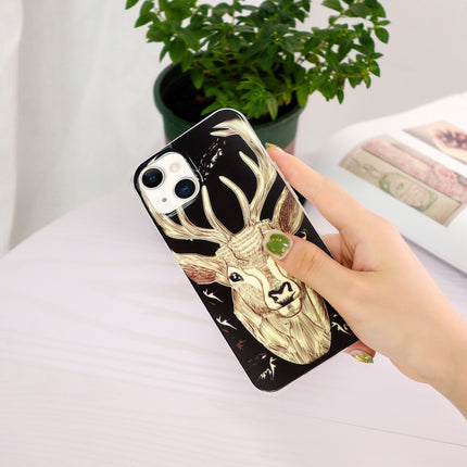 Luminous TPU Soft Protective Case For iPhone 13 mini(Deer Head)-garmade.com